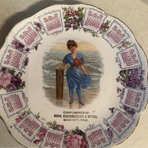 Antique collector plate Gibson Girl 1910 advertising calendar plate